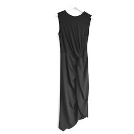 Vestido preto sem mangas com drapeado frontal Dolce & Gabbana Preto