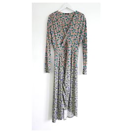 Autre Marque-Atlein Ditsy Floral Wrap Front Jersey Dress-Multiple colors