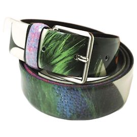 Cinturón de cuero patentado marfil Acne Studios Blanco