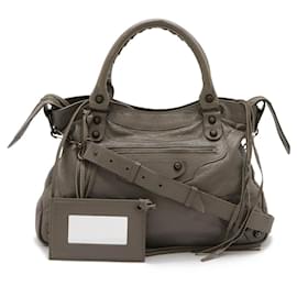 Balenciaga-Balenciaga Leather The Town Handbag 2WAY-Grey