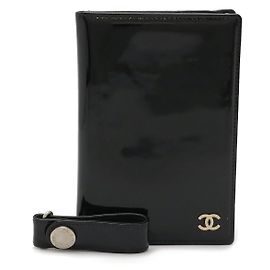 Chanel Patent Leather Passport Case Black