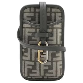 Fendi-Fendi Zucca Phone Pouch Crossbody 7AS131-Grey
