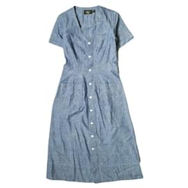 Ralph Lauren-RRL Indigo Chambray Dress Cotton Dress-Blue