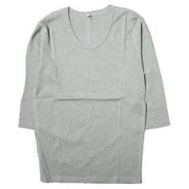 Autre Marque T-shirt Koko Solid con scollo a U e maniche 3/4 L Grigio Marrone