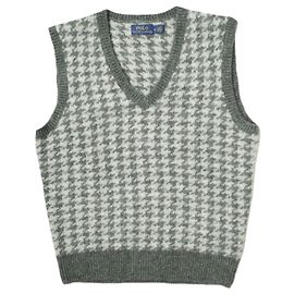Polo Ralph Lauren Houndstooth Wool Blend Vest Brown