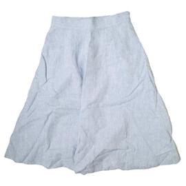 Ralph Lauren-POLO RALPH LAUREN Linen Wrap Skirt Blue-Other