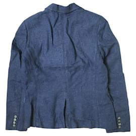 Ralph Lauren-POLO RALPH LAUREN Linen Single Button Blazer-Blue