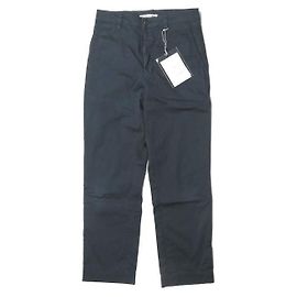 Pantalones de algodón ajustados Acne Studios Pantalones de algodón Azul marino