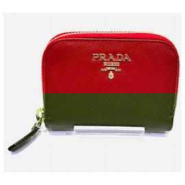 Prada-Prada Saffiano Leather Coin Case 1M0268-Red