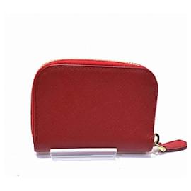Prada-Prada Saffiano Leather Coin Case 1M0268-Red