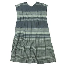 Issey Miyake Lame Border Tunika Kleid Marine/Grau Andere