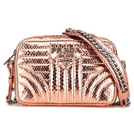 Prada Ayers Chain Shoulder Bag Pink Leather 1BH084 Pink