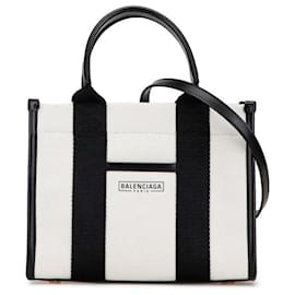 Balenciaga-Balenciaga Canvas Leather 2WAY Handbag-White