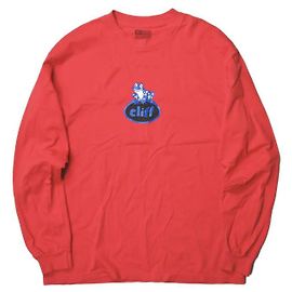 Autre Marque Cliff Logo L/S Tee Red Cotton T-Shirt Red