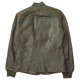 Ralph Lauren-RRL Leather Car Coat XS Dark Brown-Dark brown