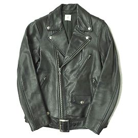 Autre Marque Cow Leather Double Riders Jacket Black Other