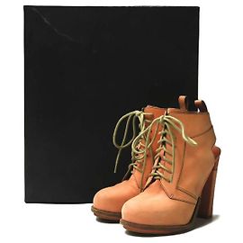 Alexander Wang DAKOTA LACE-UP BOOTIE Leather Bootie Beige
