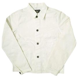 Ralph Lauren Double RL Baumwoll-Herringbone Malerjacke mit Farbspritzern Weiß