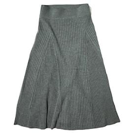 Ralph Lauren-Polo Ralph Lauren Ribbed Merino Wool Skirt-Brown