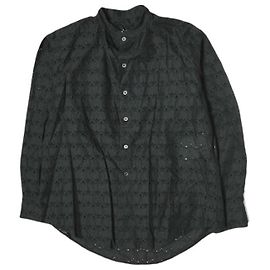 Comme des Garcons Lace Band Collar Shirt M Black Black