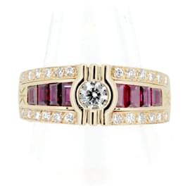 Autre Marque-Korloff Ruby Diamond Ring K18YG Yellow Gold-Golden