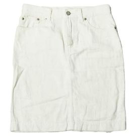 Autre Marque Saia de denim de algodão e linho Beautiful People Branco