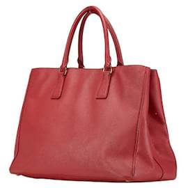 Prada-Prada Saffiano Triangle Logo Handbag Red-Red