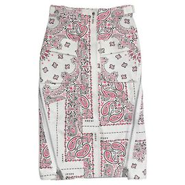 sacai Bandana Print Cotton Skirt Eggshell