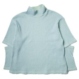 Autre Marque Ray BEAMS Elbow Open High Neck Top Blue Blue