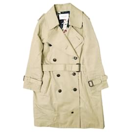 Autre Marque Trench coat de algodão bege Bege