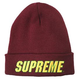 Supreme Slant Beanie ONE SIZE Hat Dark red