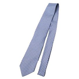 Autre Marque Luigi Borrelli Silk Print Tie Blue Blue