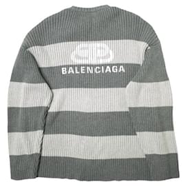 Balenciaga-Balenciaga BB Logo Knit Sweater-Brown