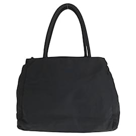 Prada-Prada Nylon Tessuto Triangle Logo Tote Bag-Black
