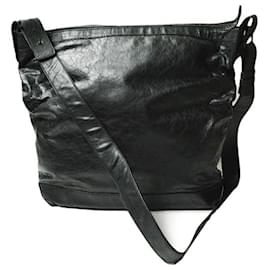 Balenciaga-Balenciaga Leather Day Messenger Bag Black-Black