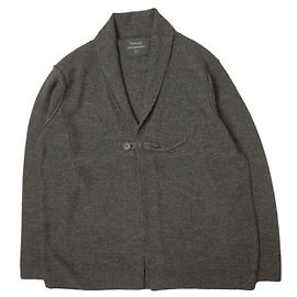 Autre Marque Strickjacke aus Merinowolle und Alpaka in Anthrazitbraun Andere