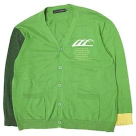 Autre Marque Baumwollstrickjacke mit anThem NOTE-Logo Grün
