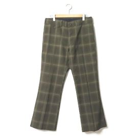 Autre Marque Calça Boot-Cut com Bolsos de Aba Needles em Tecido Tropical Poly Verde oliva