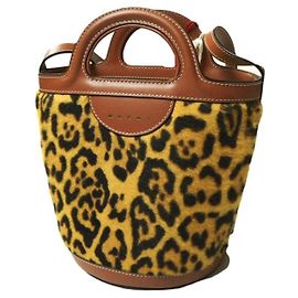 Bolsa bucket de pele de carneiro e couro de bezerro Tropicalia da Marni Multicor