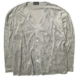 Autre Marque Danke Schon Flowe Jacquard-Velours-Cardigan Khaki