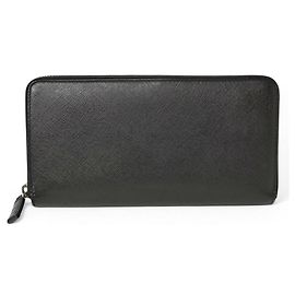 Prada Saffiano Leather Travel Organizer Wallet Black