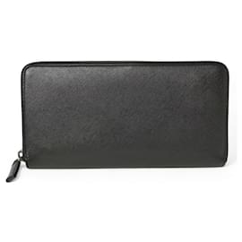 Prada-Prada Saffiano Leather Travel Organizer Wallet-Black
