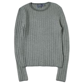 Ralph Lauren-Polo Ralph Lauren Ribbed Wool Herringbone Sweater-Brown