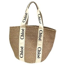 Chloé Chloe Woody Large Basket Bag CHC22SS380G55 White
