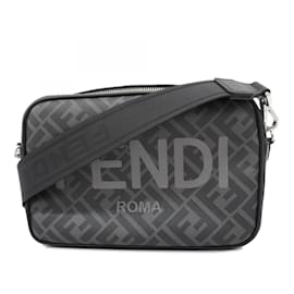 Fendi-Fendi Shoulder Bag in Black and Gray-Brown,Black
