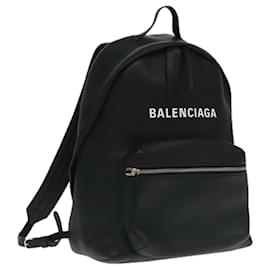 Balenciaga-BALENCIAGA Every day Backpack Leather Black 502847 Auth hk1953-Black