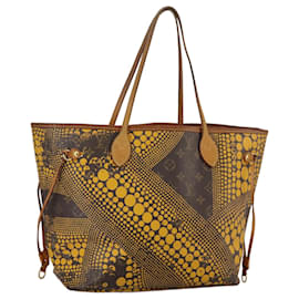 Louis Vuitton-LOUIS VUITTON Monogram Yayoi Kusama Neverfull MM Bag Yellow M40685 Auth 106432-Yellow,Monogram