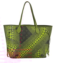 Louis Vuitton-LOUIS VUITTON Monogram Yayoi Kusama Neverfull MM Bag Yellow M40685 Auth 106432-Yellow,Monogram