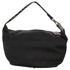 Fendi-FENDI Hand Bag Canvas Black Auth 106592-Black