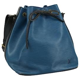 Louis Vuitton-LOUIS VUITTON Epi Petit Noe Shoulder Bag Bicolor Black Blue M44152 Auth yk16375-Black,Blue